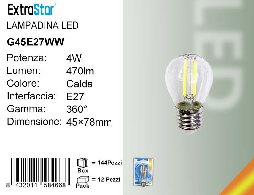 LAMPADINA LED E27 4W G45 EDISON