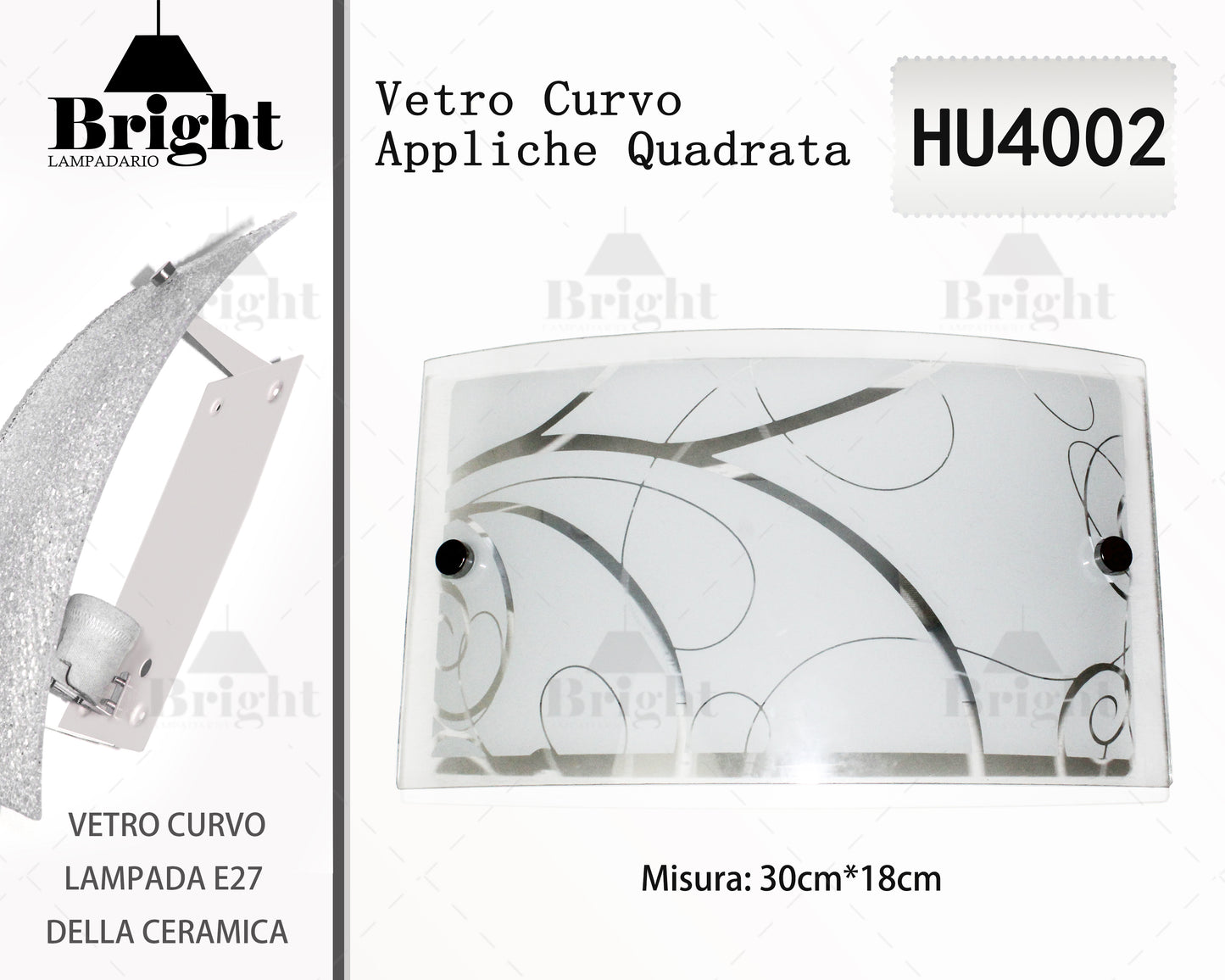 Appliche rettangolo in vetro/lampada da parete in vetro/ E27 lampada da parete
