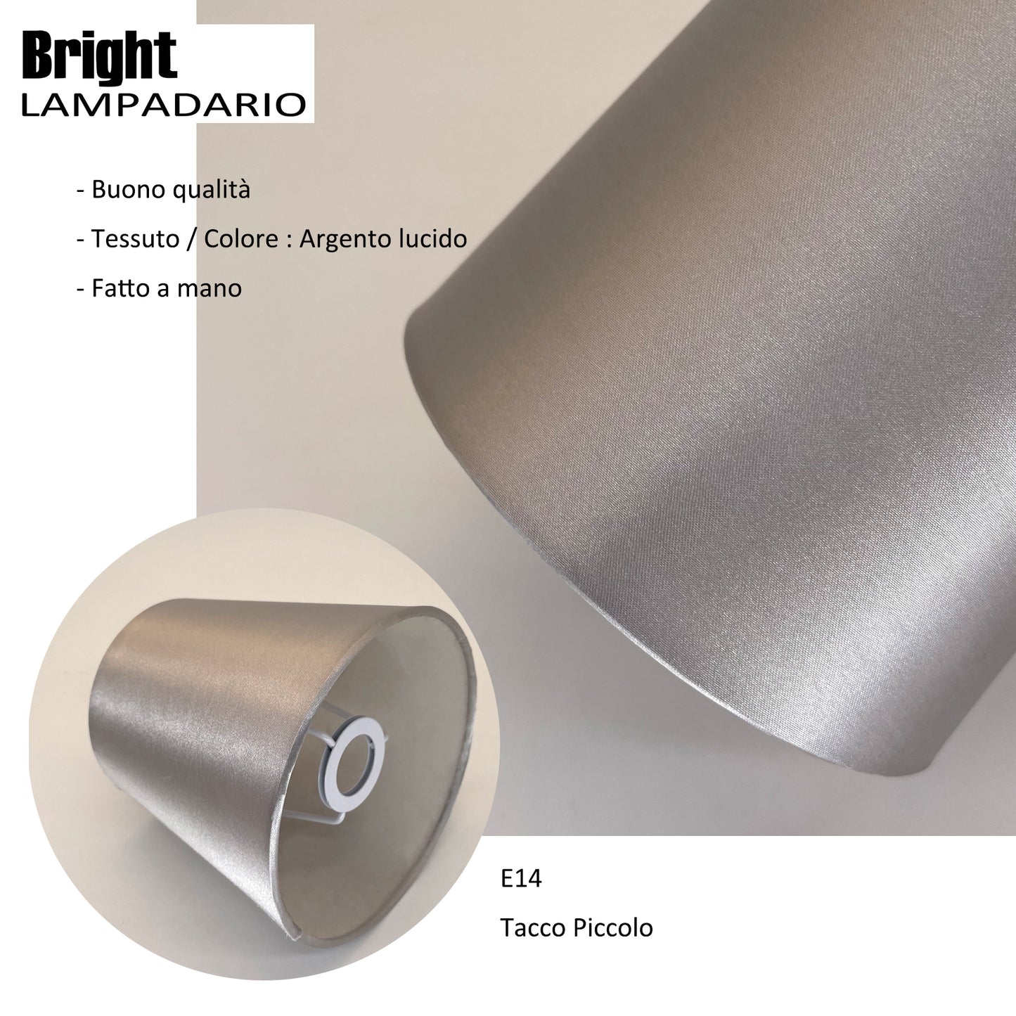 Paralumi liscio multicolori misura 15cm E14 per Lampadario Paralume in Tessuto Rigida