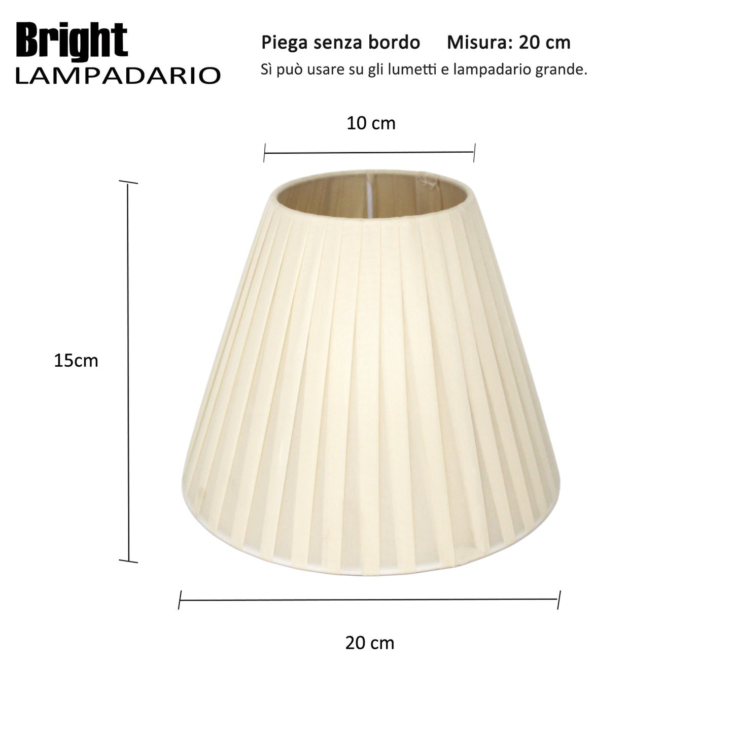 Cupola in Tessuto Pieghettato misura 20cm E14 Paralumi x lumetti