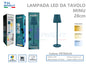 Lampada LED da Tavolo Minu 28cm - Design Compatto e Moderno