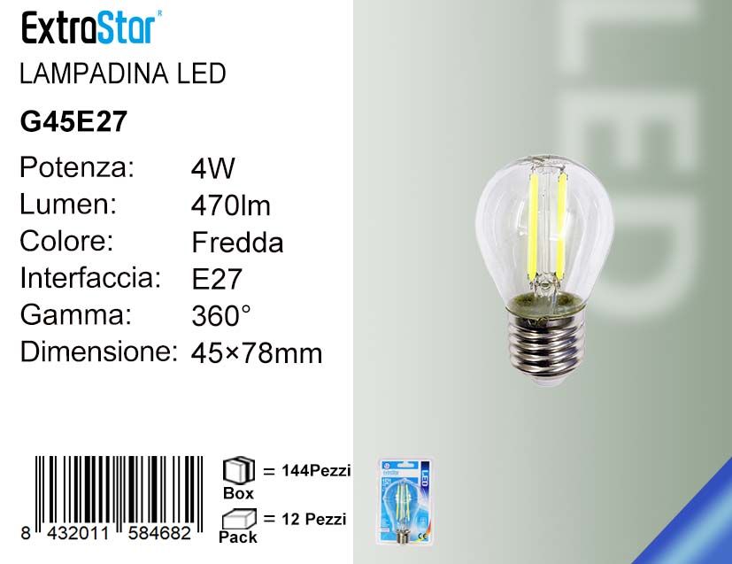 LAMPADINA LED E27 4W G45 EDISON