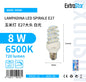 LAMPADINA LED SPIRALE E27 8W SPA8