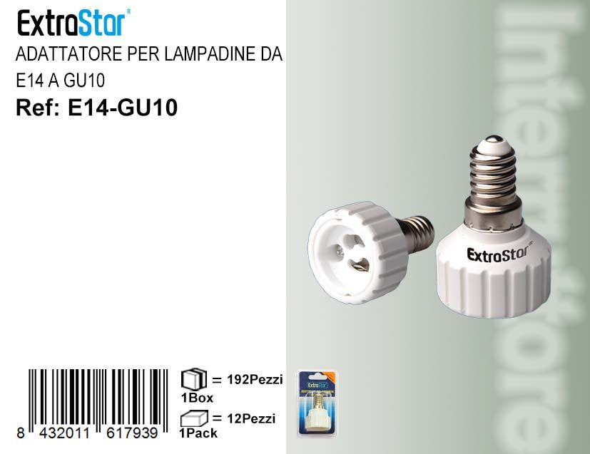 ADATTATORE PER LAMPADINA DA E14 A GU10