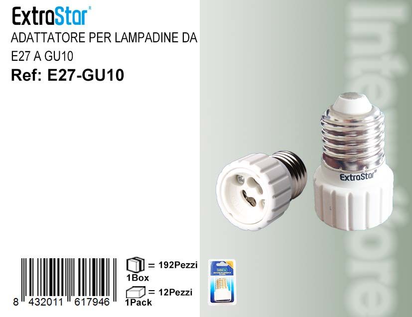 ADATTATORE PER LAMPADINA DA E27 A GU10