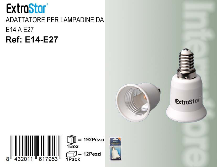ADATTATORE PER LAMPADINA DA E14 A E27