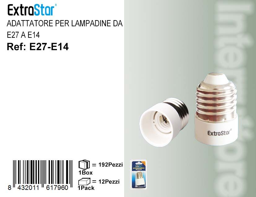 ADATTATORE PER LAMPADINA DA E27 A E14