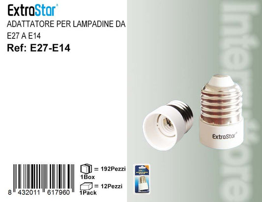 ADATTATORE PER LAMPADINA DA E27 A E14