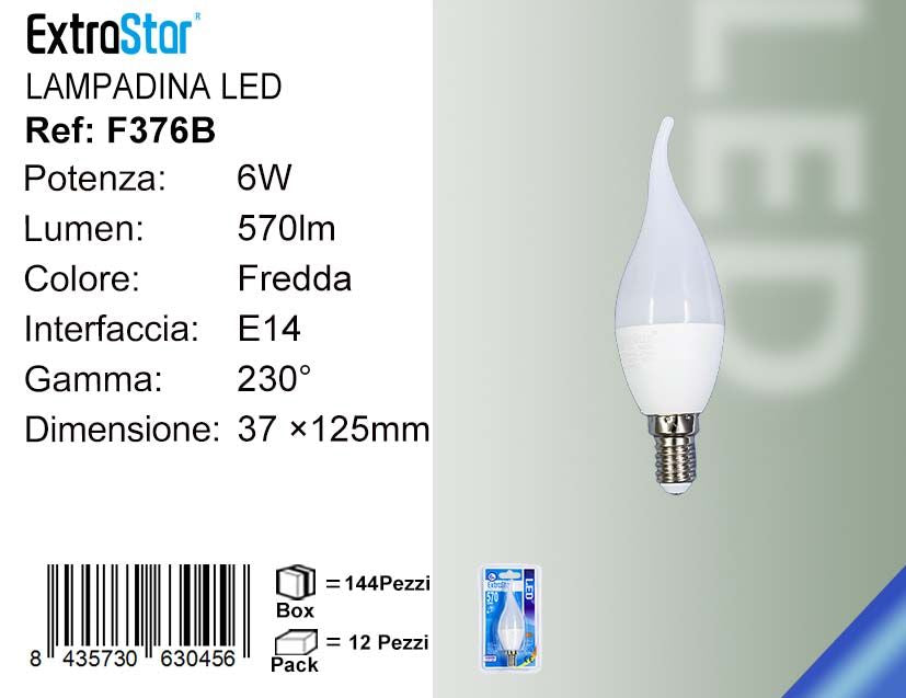LAMPADINA LED E14 6W F37