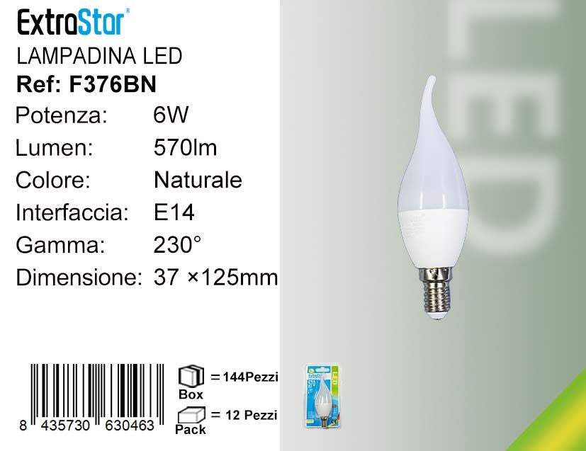LAMPADINA LED E14 6W F37