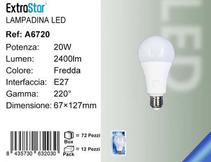 LAMPADINA LED E27 20W A67