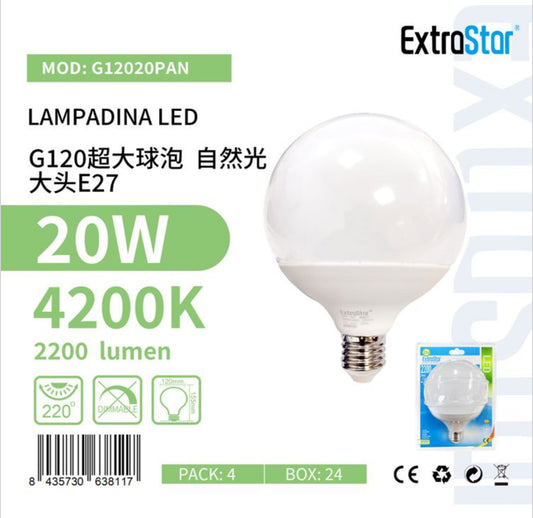 LAMPADINA LED E27 20W G12020P