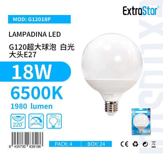 LAMPADINA LED E27 18W G12018P
