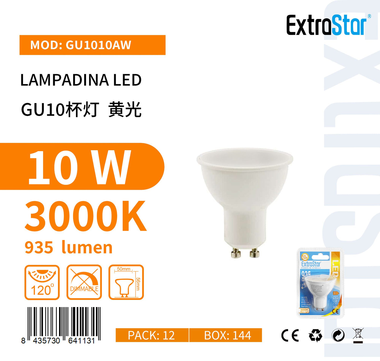 LAMPADINA LED 10W GU10 PAR16/MR16
