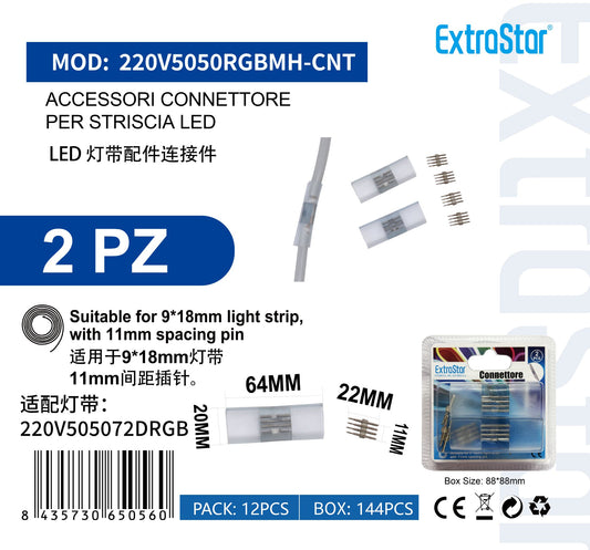 Connettore per Striscia LED Neon - Accessorio Collegamento Neon Flex