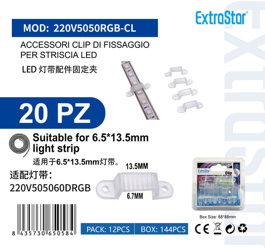 Clip di Fissaggio per Striscia LED - Supporto Montaggio Rapido