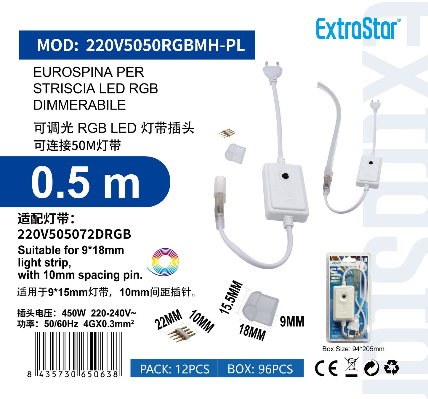 Eurospina per Striscia LED Neon RGB Dimmerabile - Effetto Luminoso