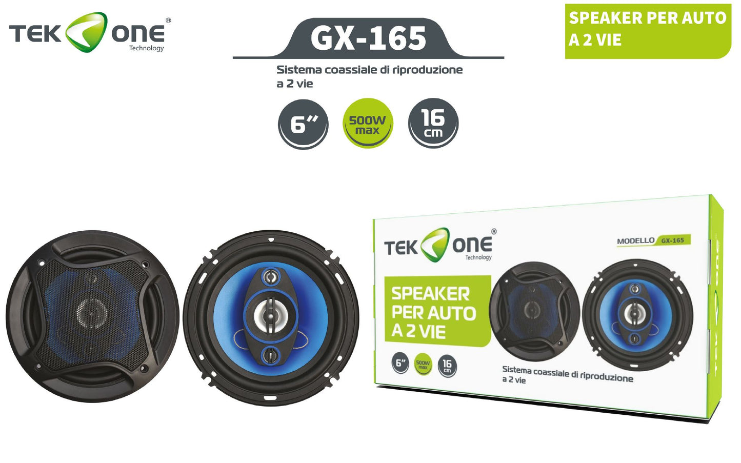 Speaker Per Auto A 2 Vie 10cm 13cm 16cm/ TEK ONE