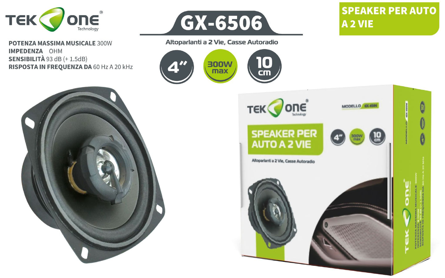 Speaker Per Auto A 2 Vie 4 5 6Pollici / TEK ONE