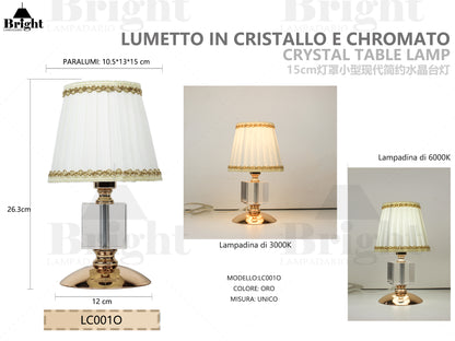 Lumetto piccolo stile moderna in cristallo e chromato LC001