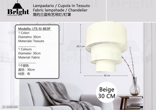 Lampadario in Tessuto Staccabile Unicatinta - Serie Soffice | 3 Colori Disponibili