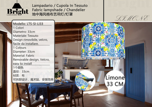 Lampadario in Tessuto Staccabile Modello Limone - Serie Siciliano