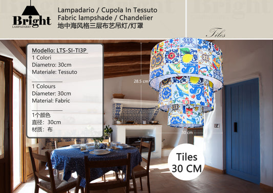 Lampadario in Tessuto Staccabile Modello Tiles - Serie Siciliano