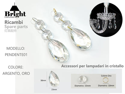 Pendente per lampadari in cristallo Ricambi/Accessori per lampadario classico
