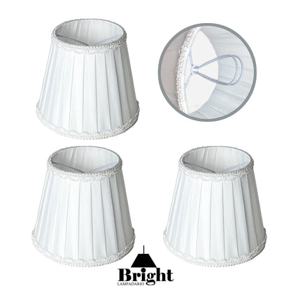 Paralume A Clip in Tessuto set a 3/6 Pezzi Paralume Tessuto Ricambio Paralumi Lampadario 10×13×15cm