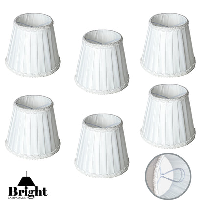 Paralume A Clip in Tessuto set a 3/6 Pezzi Paralume Tessuto Ricambio Paralumi Lampadario 10×13×15cm