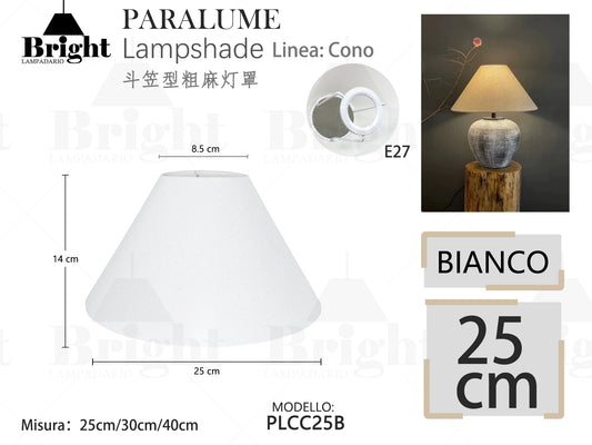 Paralume Conico in Tessuto Lino Naturale E27