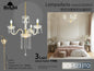 Lampadario A Sospension In Vetro Trasparente Oro Serie Classico E14 - Serie Classico Barocco 3/5 Luci