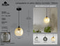 Lampada a Sospensione Sferica in Vetro 15cm con Effetto Incrinato "Vintage Crackle" Mod. SFE-IN1-15