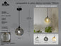 Lampada a Sospensione Sferica in Vetro 15cm con Effetto Incrinato "Vintage Crackle" Mod. SFE-IN1-15