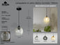 Lampada a Sospensione Sferica in Vetro 15cm con Effetto Incrinato "Vintage Crackle" Mod. SFE-IN1-15