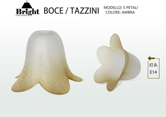 Bocce/Tazzini in Vetro a 5 Petali Accessori per Lampadari