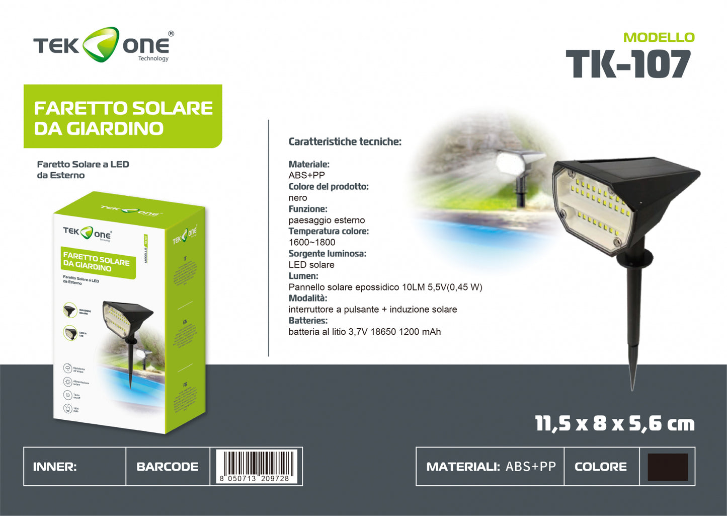 Luce Solare Da Giardino TK-107/TEK ONE
