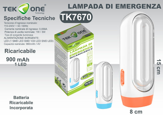 Luce Emergenza Luce Portabile TK7670/ TEK ONE