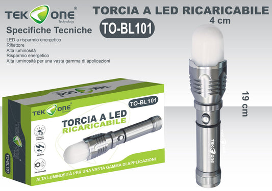 Torcia A Led Ricaricabile Lampada portabile TO-BL101/ TEK ONE