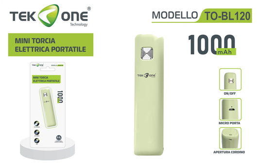 Mini Torcia A Led Ricaricabile 1000mAh Lampada portabile TO-BL120/ TEK ONE