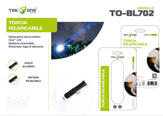 Torcia A Led Ricaricabile Lampada portabile TO-BL702/ TEK ONE