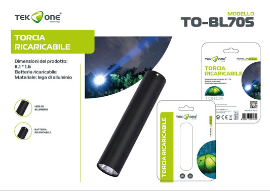 Torcia A Led Ricaricabile Lampada portabile TO-BL705/ TEK ONE