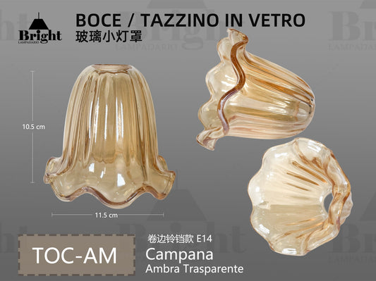 Bocce/Tazzini in Vetro a Campana Ricambi e Accessori per Lampadari