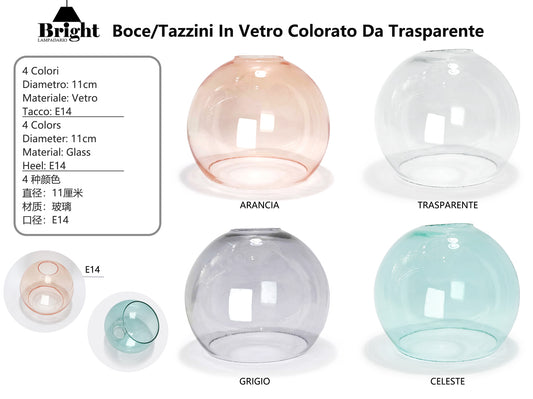 Bocce/Tazzini In Vetro Colorato Da Trasparente