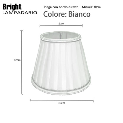 Cupola con Filo bordo misura 30cm E27 per lumetti in Tessuto Pieghettato Paralumi E27