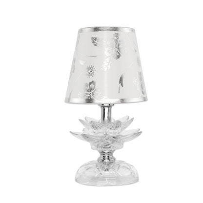 Lumetto di Vetro con paralumi mod.1003Fiori di loto lumi da comodino tavolo/lumetti in vetro