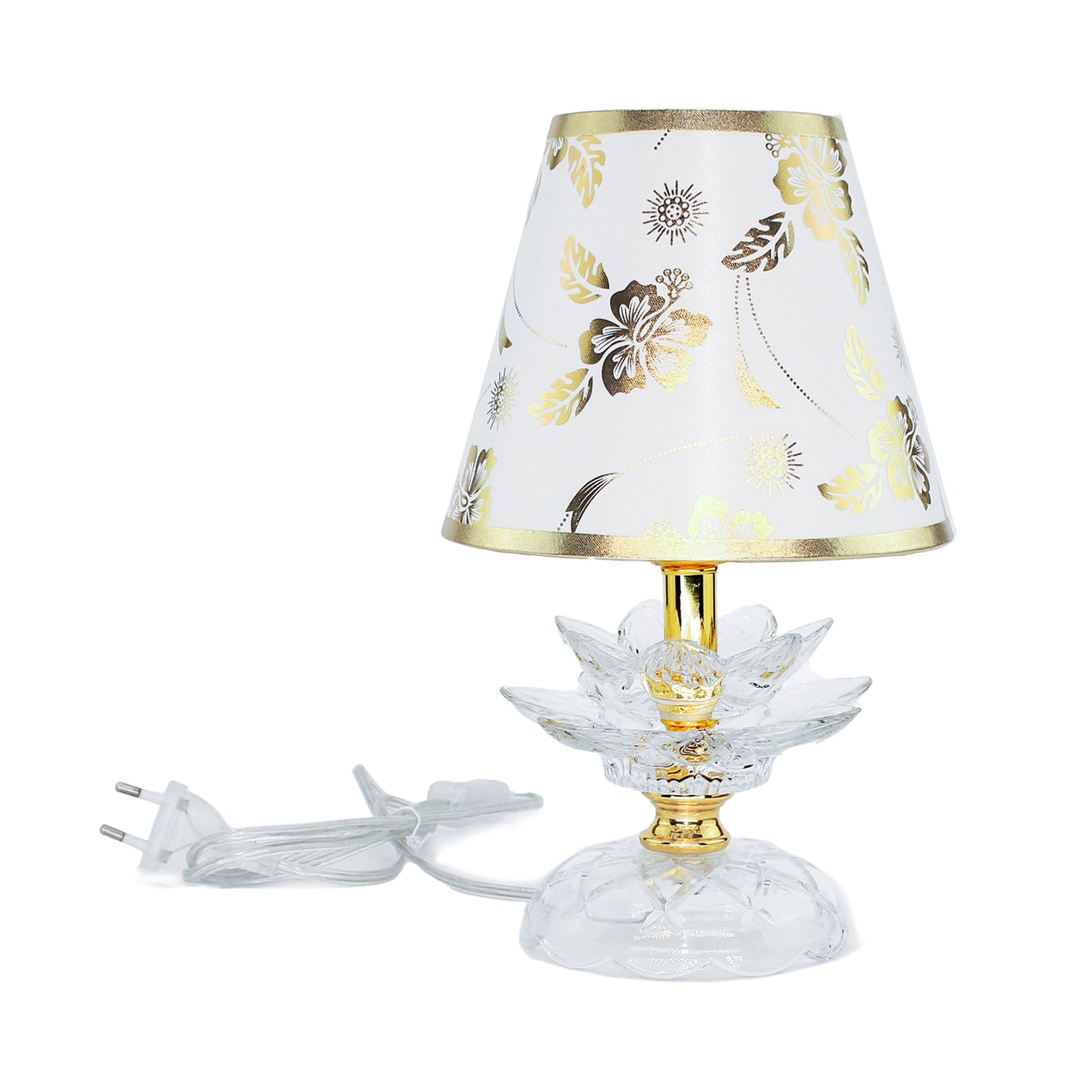 Lumetto di Vetro con paralumi mod.1003Fiori di loto lumi da comodino tavolo/lumetti in vetro