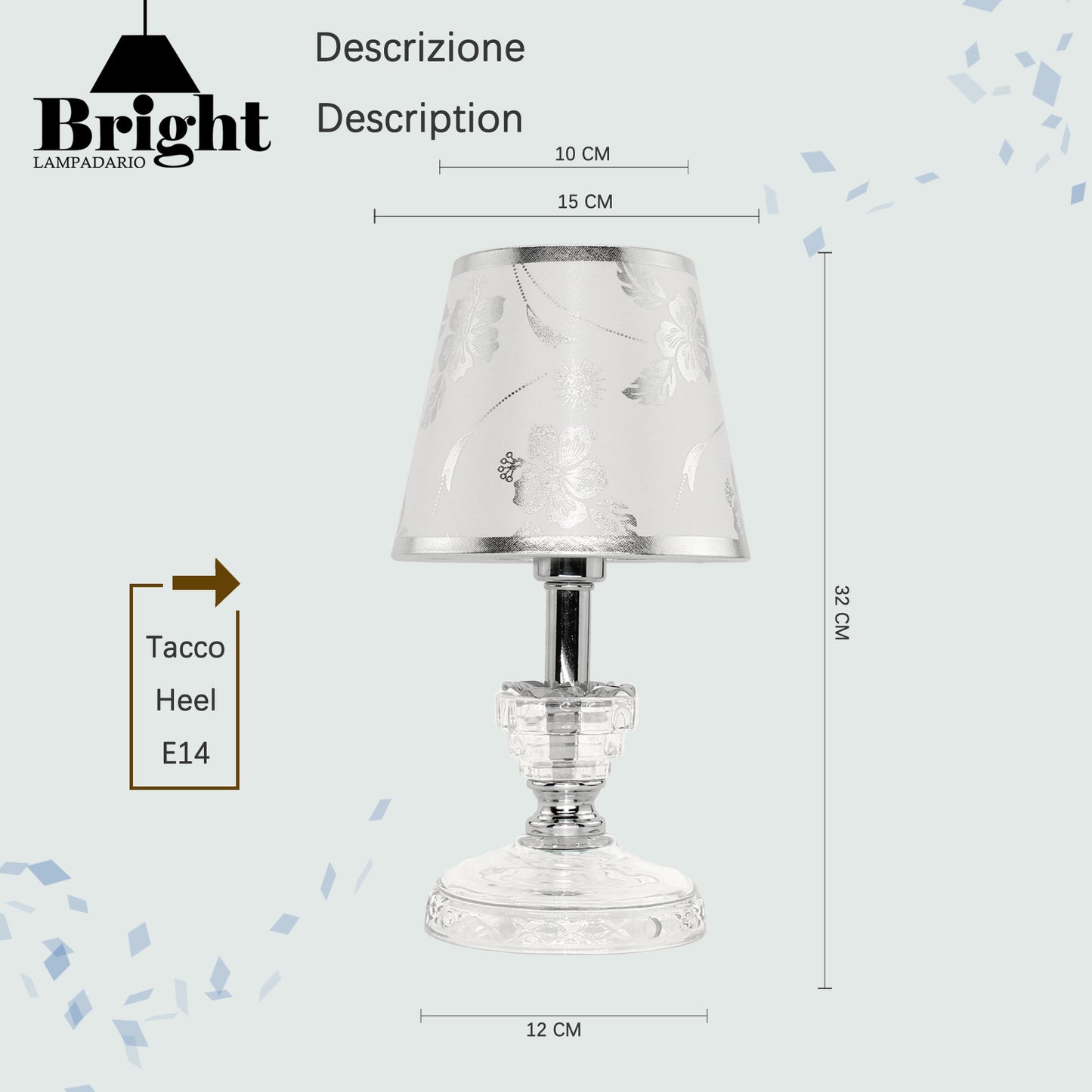 Lumetto di Vetro MOD.1020 lumi da comodino tavolo/ Lumetti in vetro…