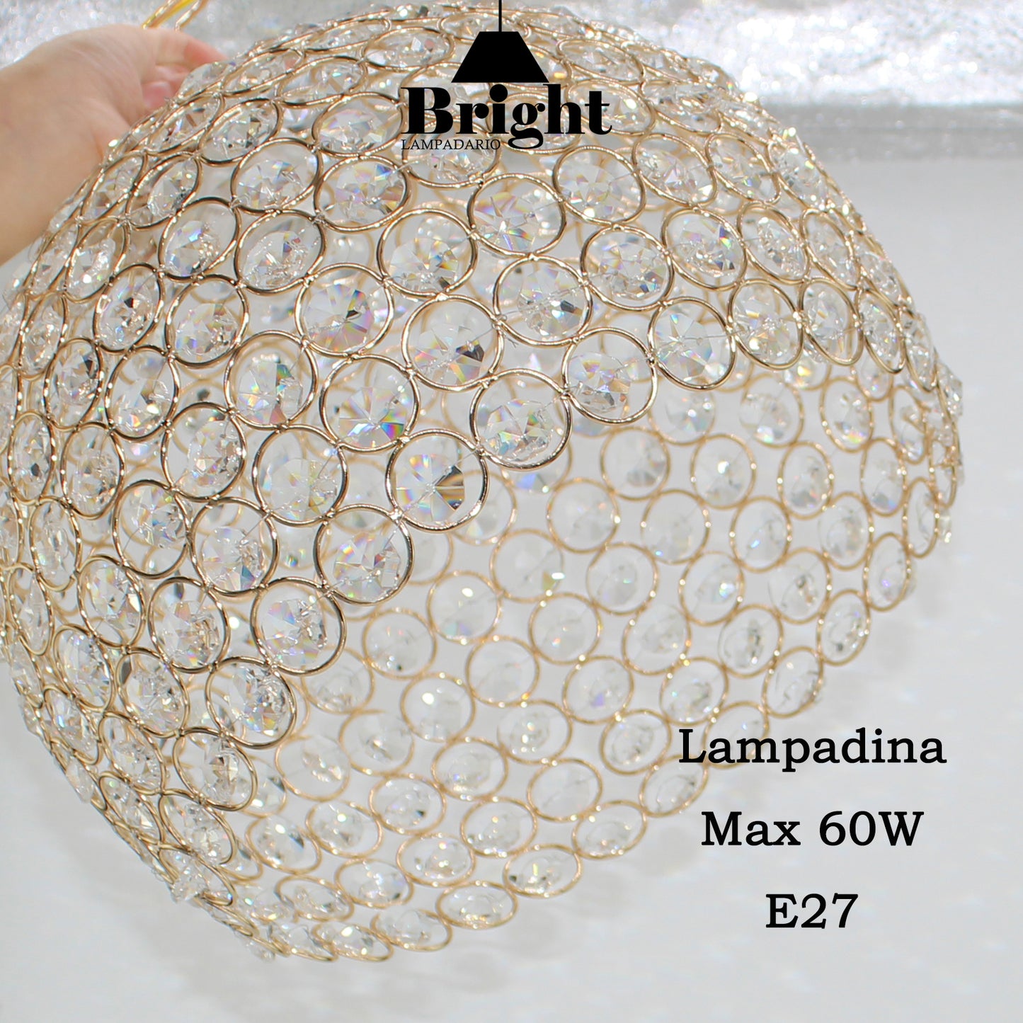 Sospensione Elegante Lampadario a Palla Aperta Ottogonali Sospensione a isola da cucina  E27 Lampada a sospensione in alluminio Argento/oro