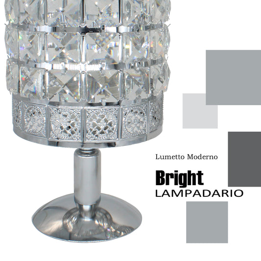 Set a 2 lumi camera da letto moderni  con 2 lampadine/lumi da comodino tavolo/in 3 vetro quadrato